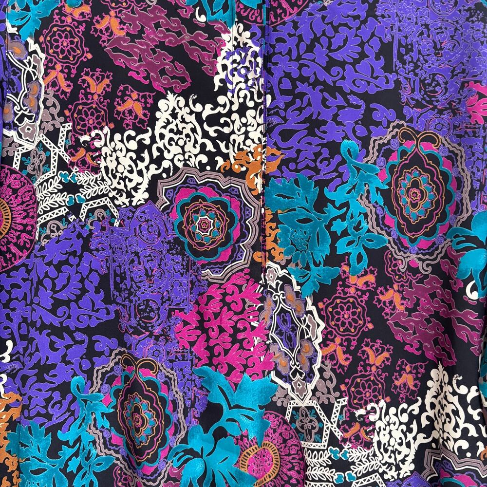 Alfred Dunner 18 Multicolor Abstract Blouse Button Up Artsy Maximalist Retro - Picture 8 of 10